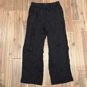 Scotch & Soda Pull On Wide Leg Pants Womens Size Medium/32 Black Floral Jacquard